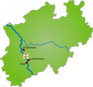 Karte NRW - Liefergebiet Pilzzucht Noser Pilze
